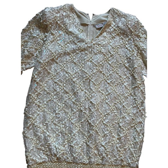 Vintage Siasia New York Champagne Gold Dress 1980s - Picture 2 of 7